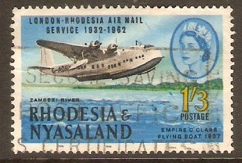 Rhodesia & Nyasaland 1962 1s.3d Air Mail Anniversary ser. SG41.